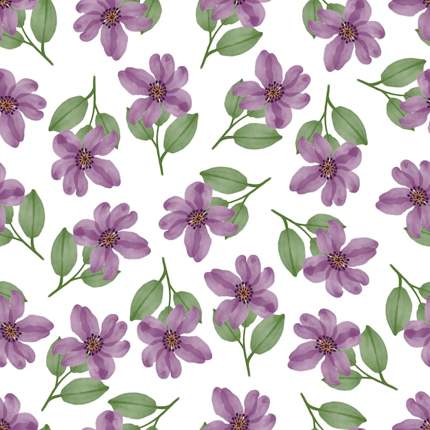 seamless pattern of purple flower for fabric design