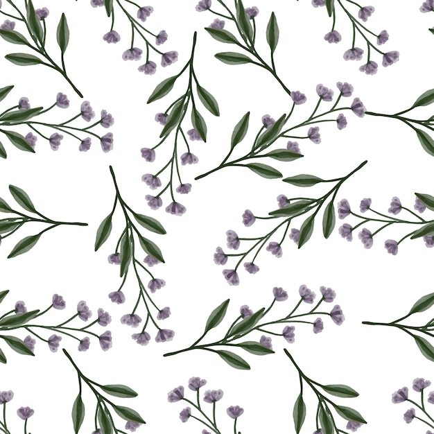 seamless pattern of purple wildflower