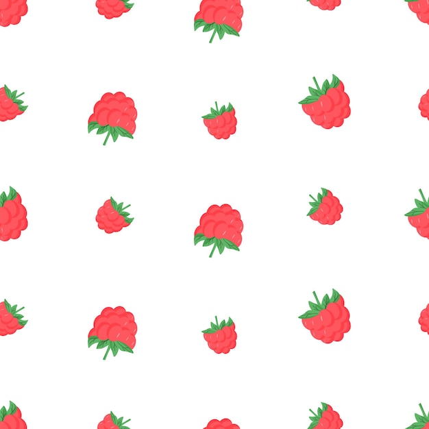 Seamless pattern of raspberry berries Summer background with berries wallpaper