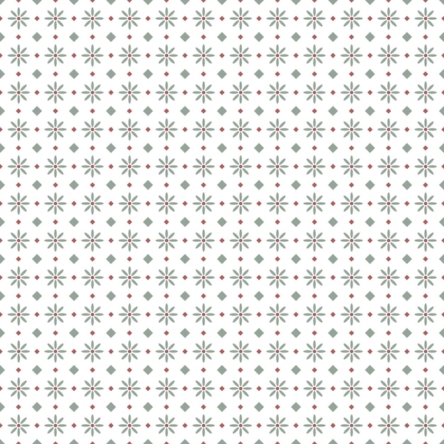 seamless pattern of the red and green flowers on a white background