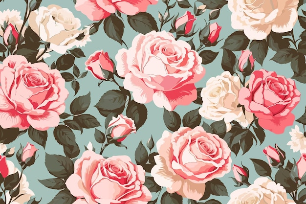 seamless pattern rose illuatration