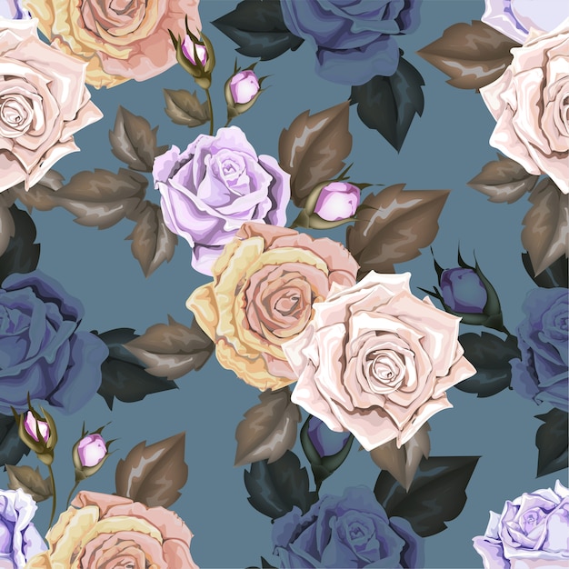 Seamless pattern rose 