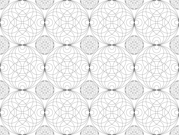 Seamless pattern of Sacred Mandala template to print and color Round design element isolated