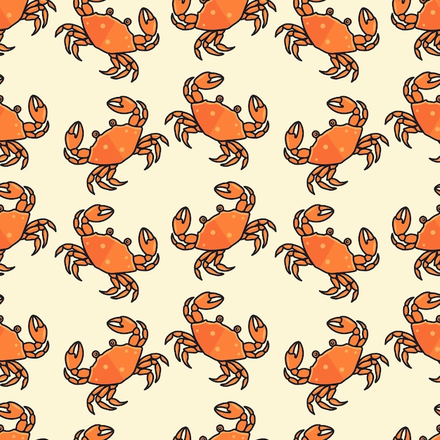 Vector seamless pattern sea crabs on the sand design concept of summer sea vacation and travel