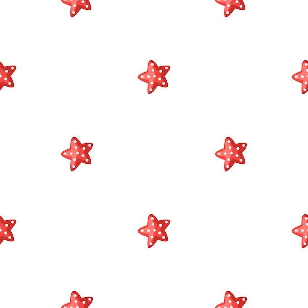 Seamless pattern sea star isolated on white background. Marine starfish templates for fabric. Design vector illustration. For seasonal textile prints, banners, backdrops and wallpapers.