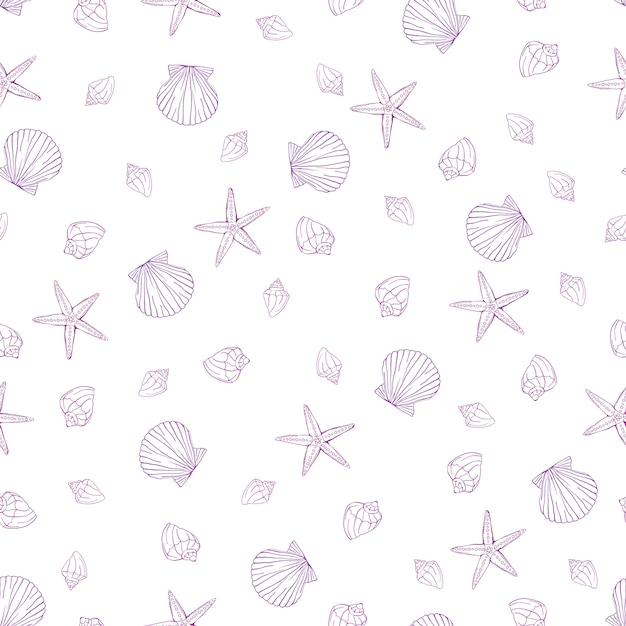 seamless pattern of seashells