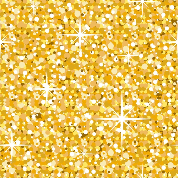 Seamless pattern shining glitter stars sequins Shiny golden color background For wallpaper printing on fabric wrapping