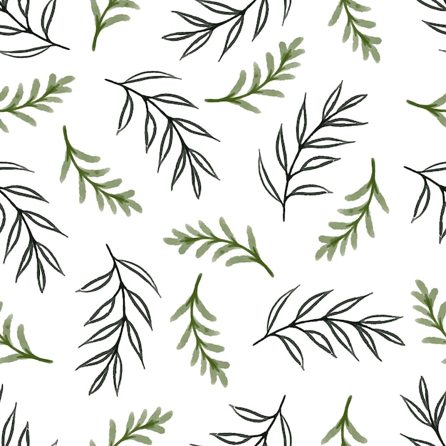 seamless pattern of simple leaves for background