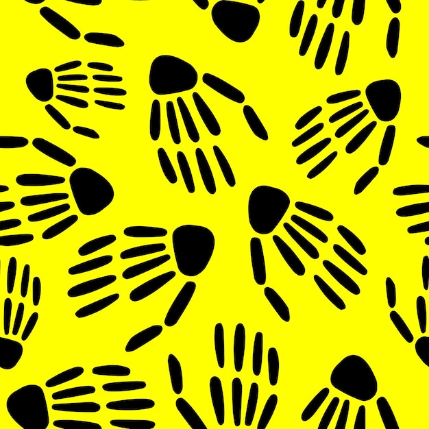 Seamless pattern of Skeleton hand bones pattern