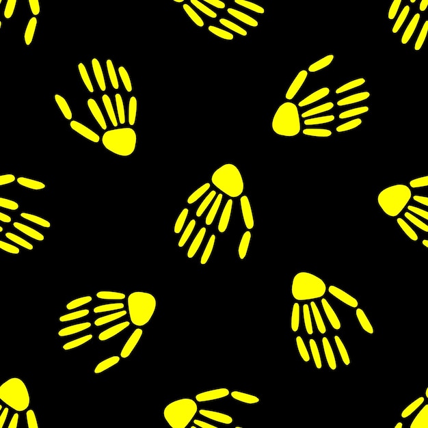 Seamless pattern of Skeleton hand bones pattern