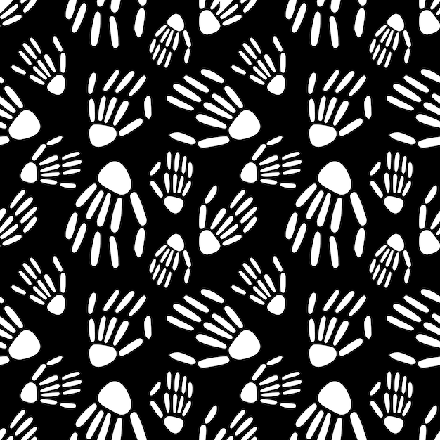 Seamless pattern of skeleton hands halloween pattern vector illustration