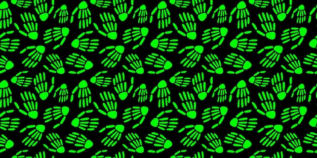 Seamless pattern of Skeleton handsVector