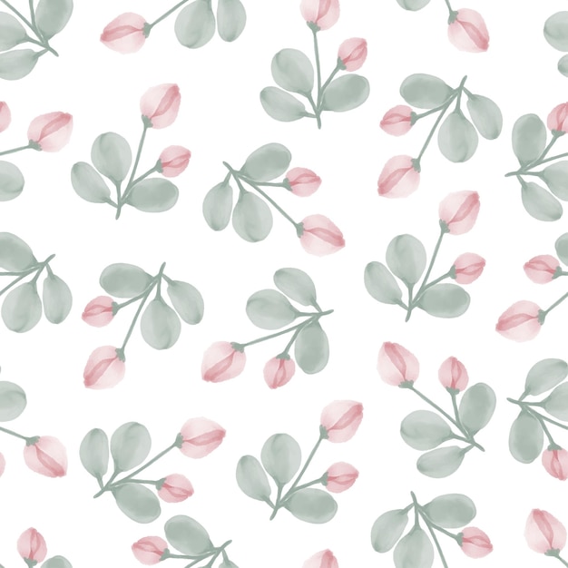 seamless pattern of soft pink flower bud