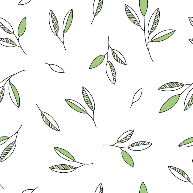 Seamless pattern of spring leaves Perfect for wrapping paper decor fabrics and other graphic desi