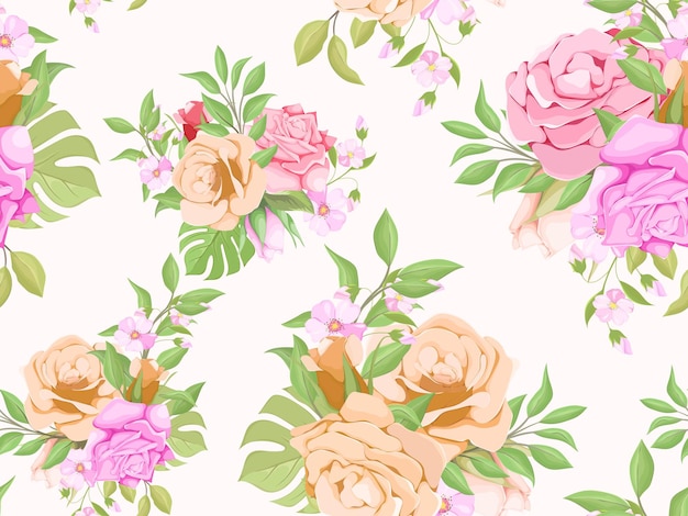 Seamless pattern summer floral