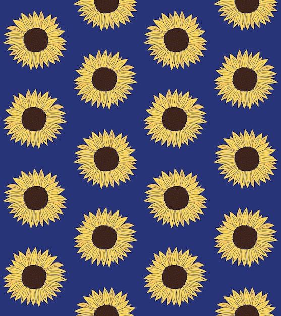 Seamless pattern of sunflower