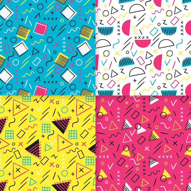 Seamless pattern template memphis effect