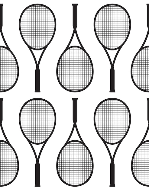 Seamless pattern of tennis racket silhouette