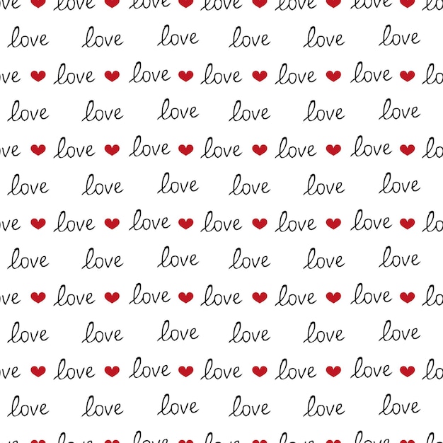 Seamless pattern text love