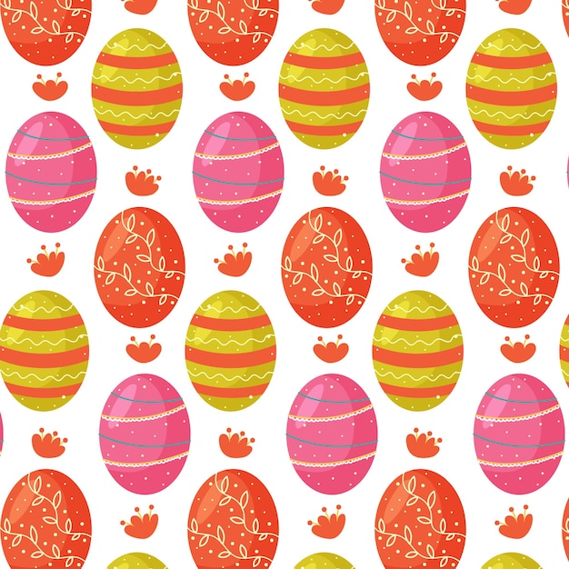 Seamless pattern of their colorful Easter eggs. Perfect for wallpaper, gift paper, pattern fills, web page background, spring and Easter greeting cards