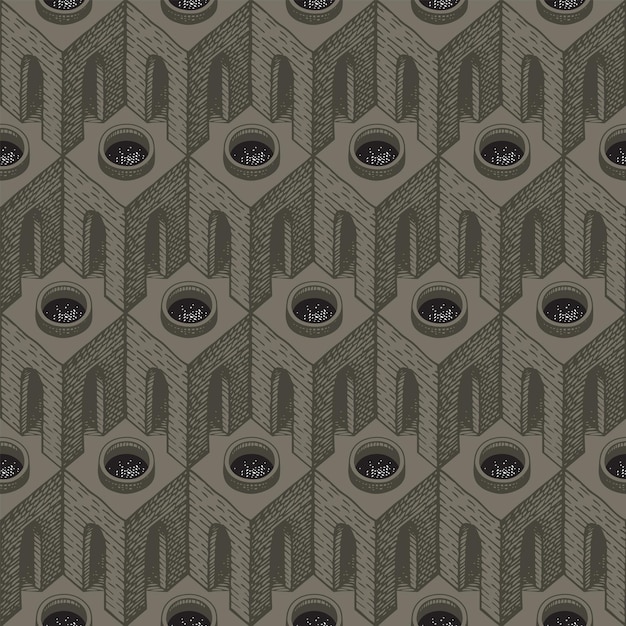 seamless pattern on the theme of architecture