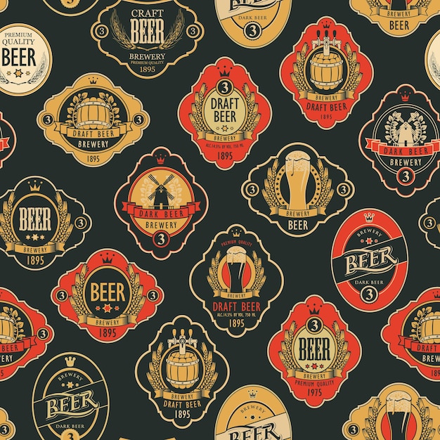 seamless pattern on the theme of beer