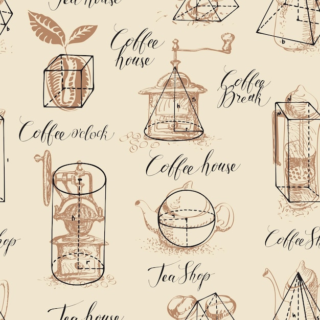 seamless pattern on the theme of coffee