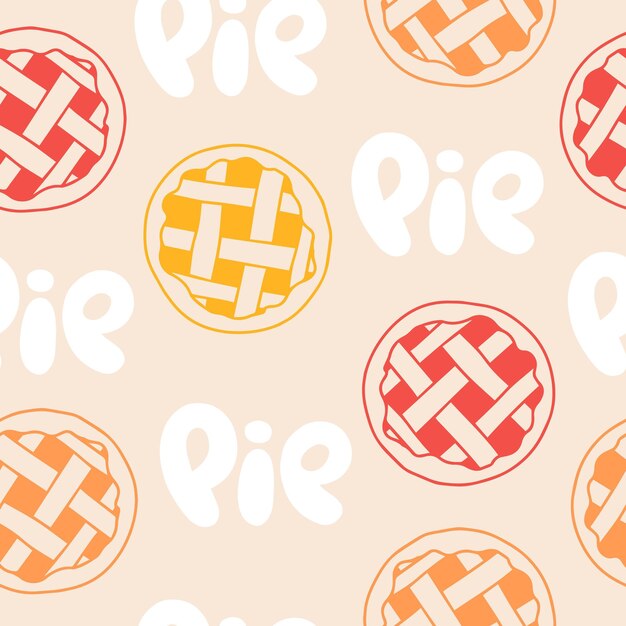 Seamless pattern on the theme of National Pie day on January 23