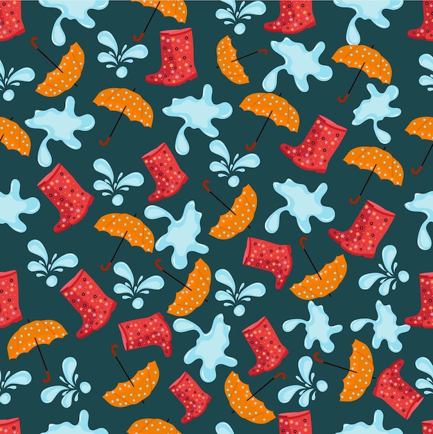 Seamless pattern on the theme of rain