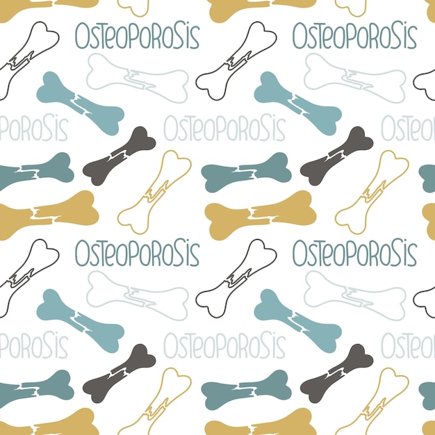 Seamless pattern on the theme of World Osteoporosis Day on October 20