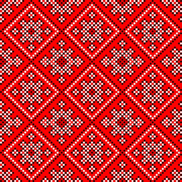 Seamless pattern of Ukrainian ornament in ethnic style identity vyshyvanka embroidery vector