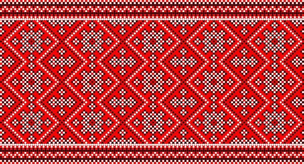 Seamless pattern of Ukrainian ornament in ethnic style identity vyshyvanka embroidery vector