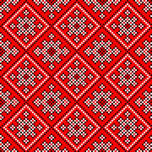 Seamless pattern of Ukrainian ornament in ethnic style identity vyshyvanka embroidery vector