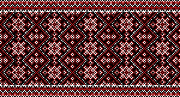 Seamless pattern of Ukrainian ornament in ethnic style identity vyshyvanka embroidery vector