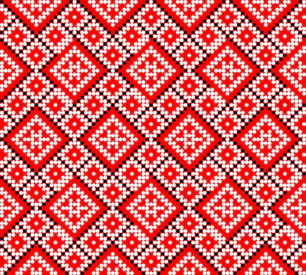 Seamless pattern of Ukrainian ornament in ethnic style identity vyshyvanka embroidery