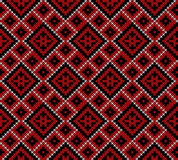 Seamless pattern of Ukrainian ornament in ethnic style identity vyshyvanka embroidery