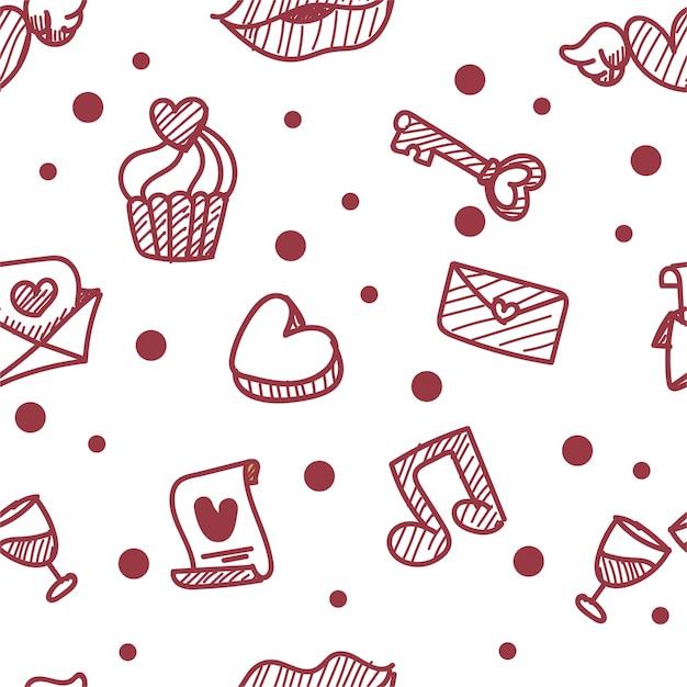 Seamless pattern for valentines day. 