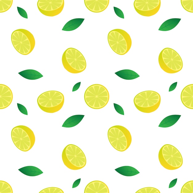 Seamless pattern vector illustration of orange fruit and green leaf design white background design for wallpaperbackdrop and print on fabric modern templates