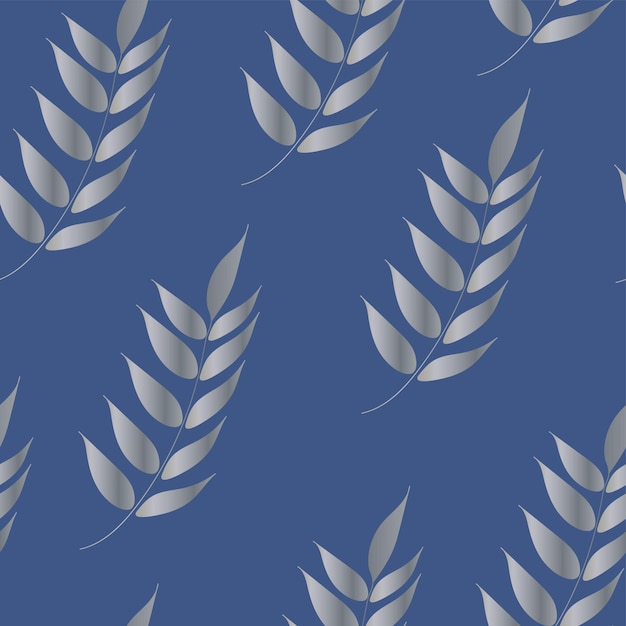 Seamless pattern in vector with hand drown leaves