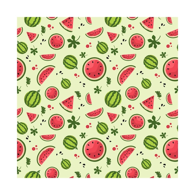 Vector seamless pattern watermelon flat design children