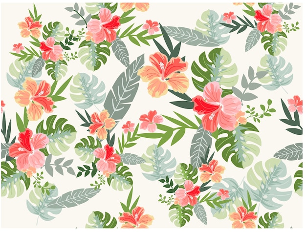 Seamless pattern of wild flower