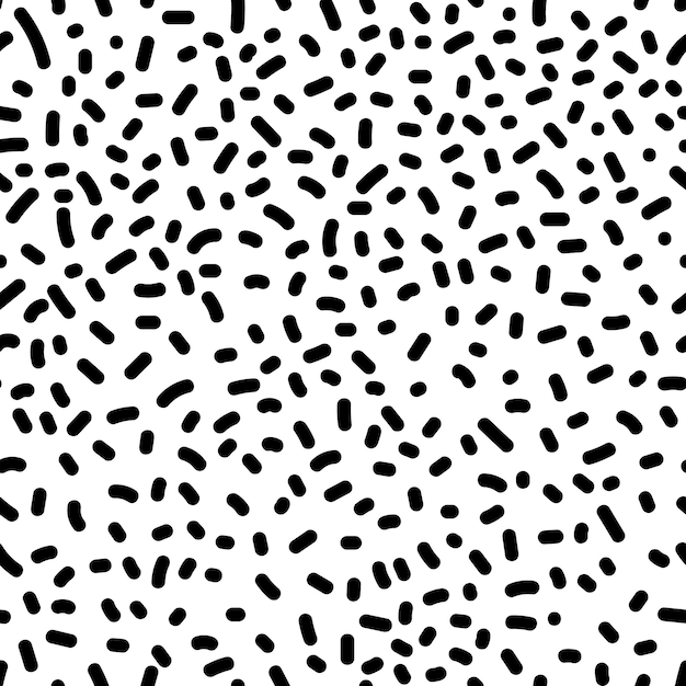 Seamless pattern with abstract black and white spots on white background