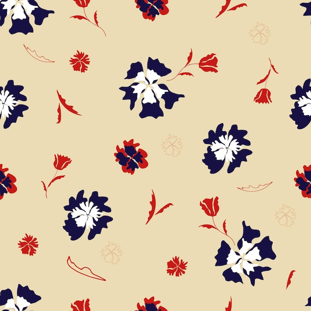 Seamless pattern with abstract flowers