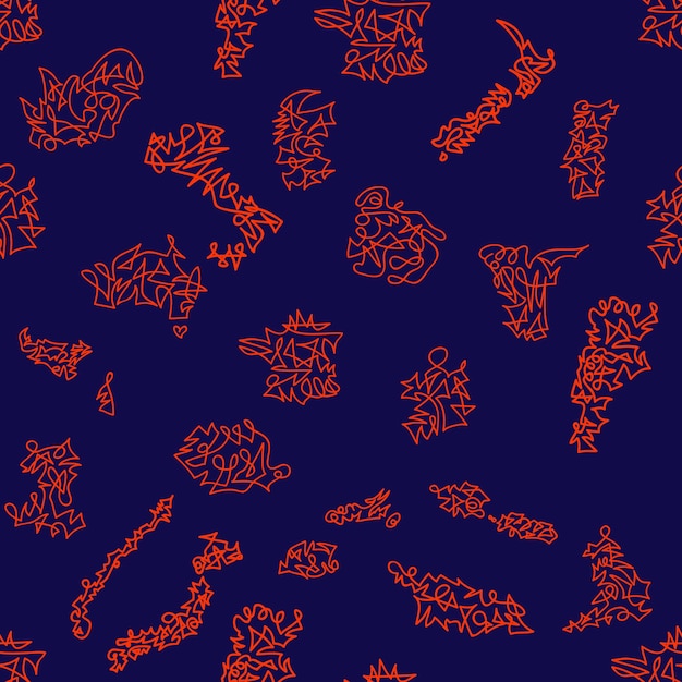 Seamless pattern with abstract map of rugby competition 2023 participants