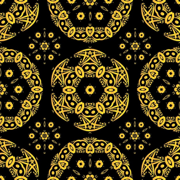 Seamless pattern with abstract ornament Round mandala