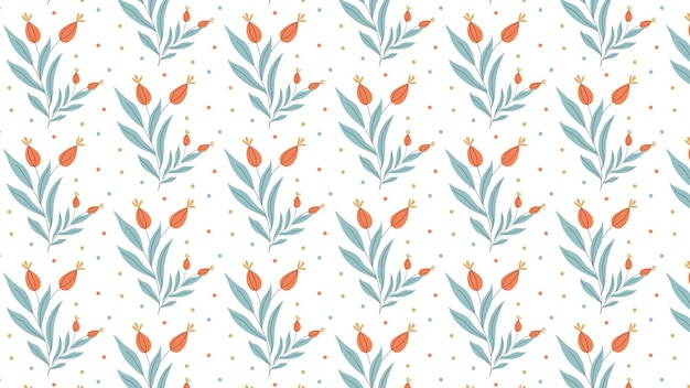 Seamless pattern with abstract plants