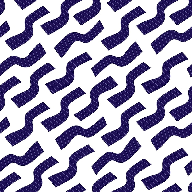 Seamless pattern with abstract repeating print. Endless background design with wave stripes. Repeatable printable textile texture with curves, wavy strips. Flat vector illustration for modern fabric.