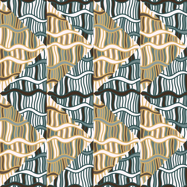 Seamless pattern with abstract wavy lines Tribal mosaic tile Textile rapport