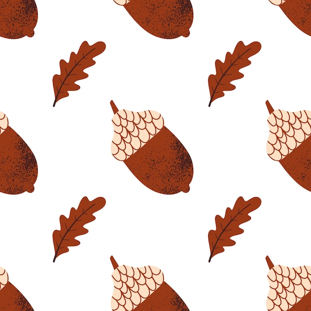 Vector seamless pattern with acorns