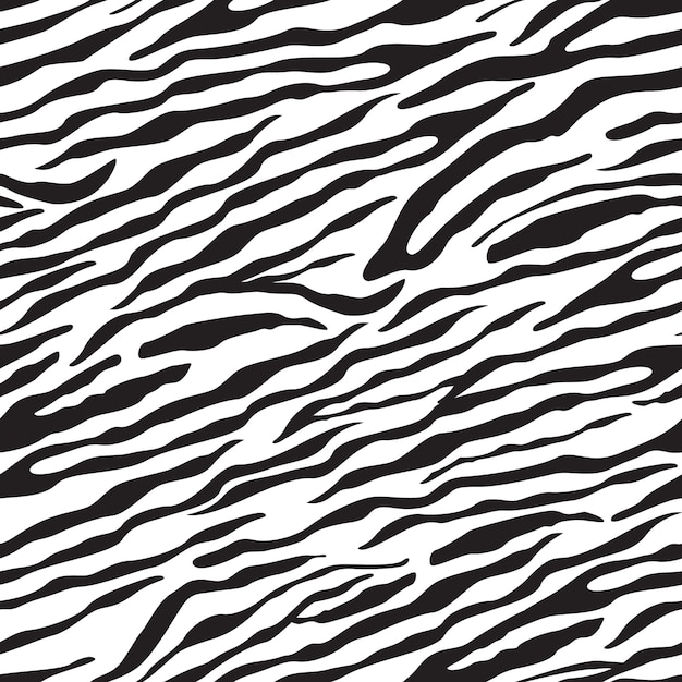 Vector seamless pattern with animal print abstract stripes mid century modern art design for paper